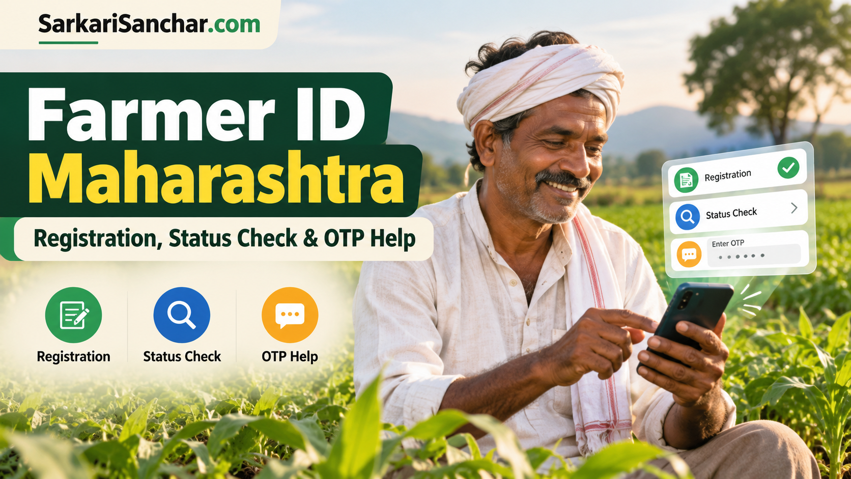 Farmer ID Maharashtra registration, status check and OTP help.
